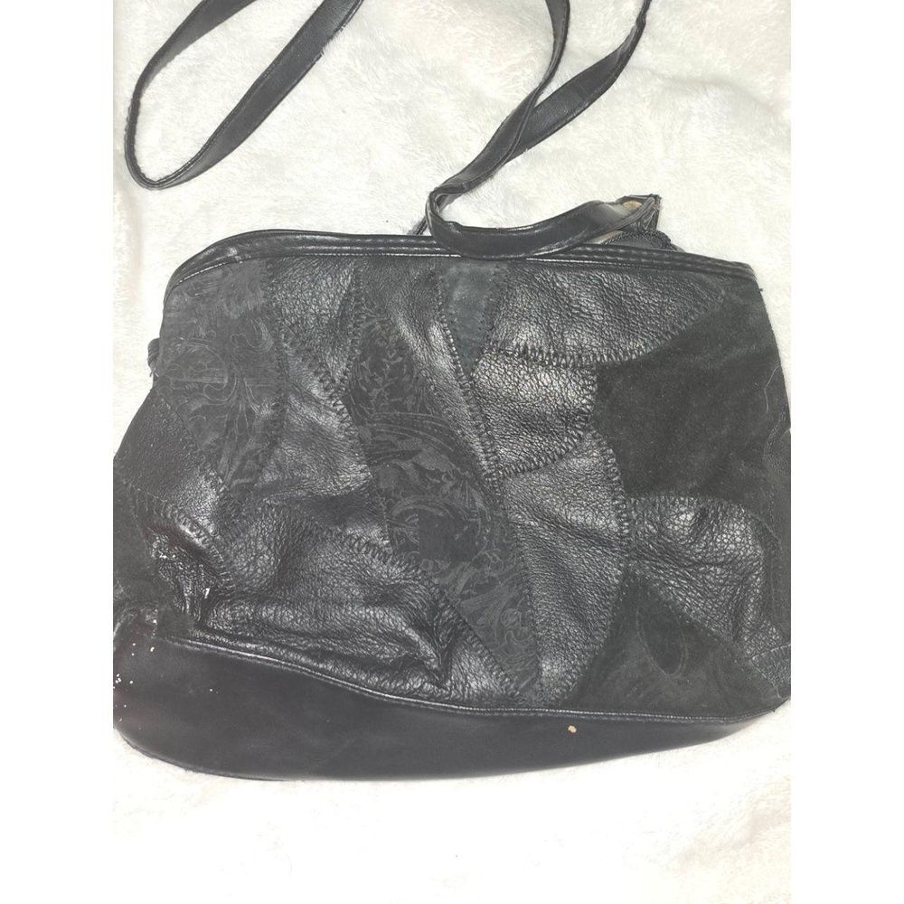 Vintage VR. CLASSICS Black Patchwork Shoulder Bag Womens - Picture 3 of 5